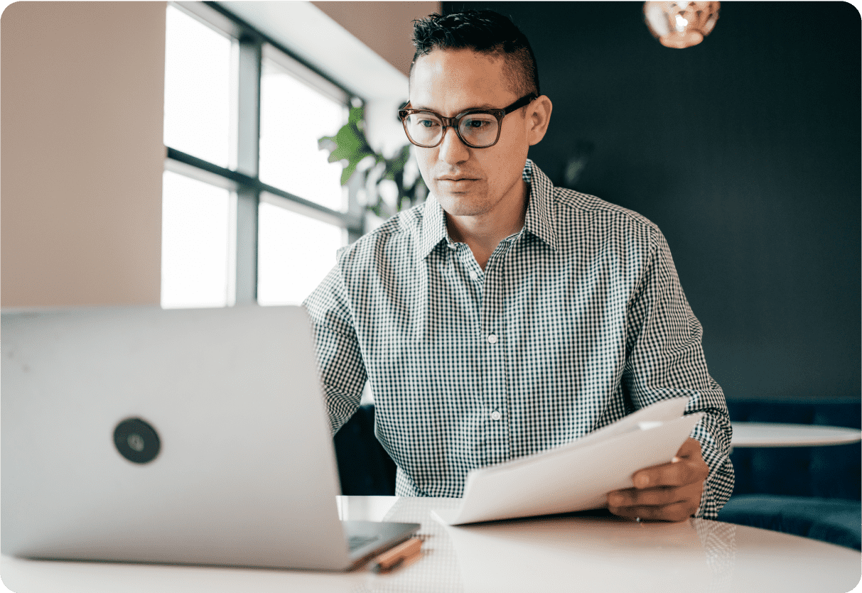 Political Candidate Working on Laptop