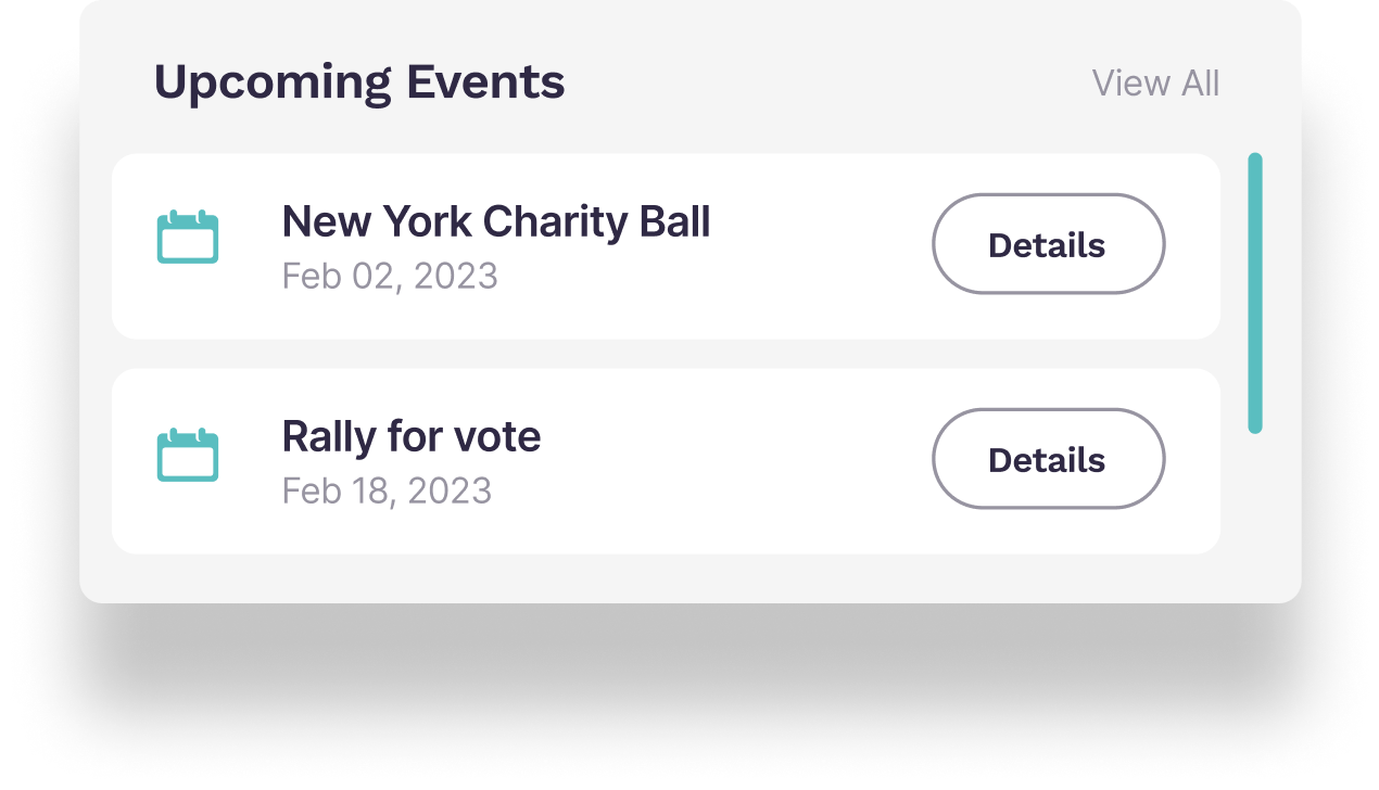 Upcoming Events Snapshot